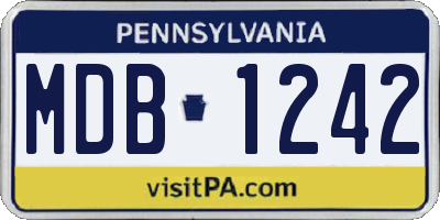 PA license plate MDB1242
