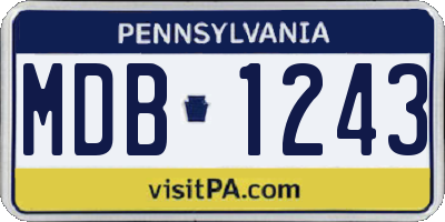 PA license plate MDB1243