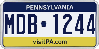 PA license plate MDB1244