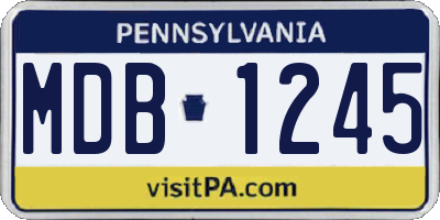 PA license plate MDB1245