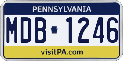 PA license plate MDB1246