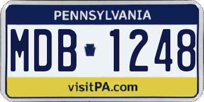 PA license plate MDB1248