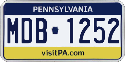 PA license plate MDB1252