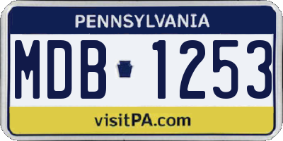 PA license plate MDB1253