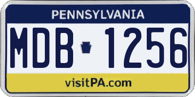 PA license plate MDB1256