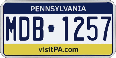 PA license plate MDB1257