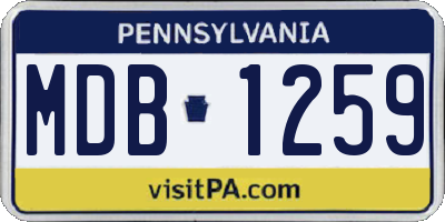 PA license plate MDB1259
