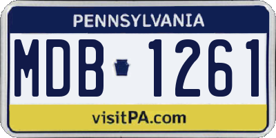 PA license plate MDB1261