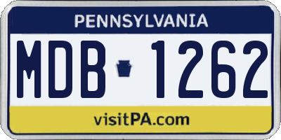 PA license plate MDB1262