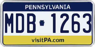 PA license plate MDB1263