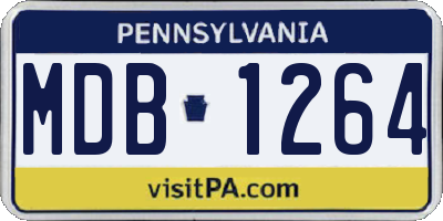 PA license plate MDB1264