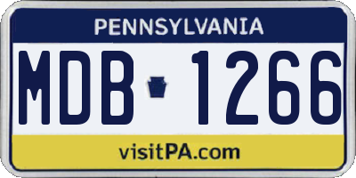 PA license plate MDB1266