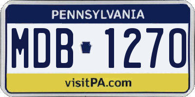 PA license plate MDB1270
