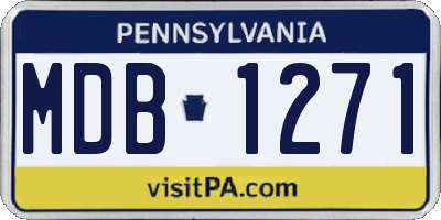 PA license plate MDB1271