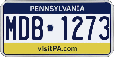 PA license plate MDB1273