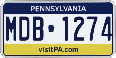 PA license plate MDB1274