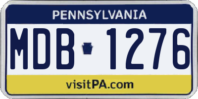 PA license plate MDB1276