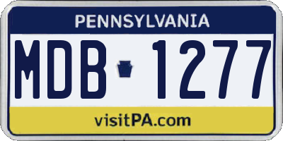 PA license plate MDB1277
