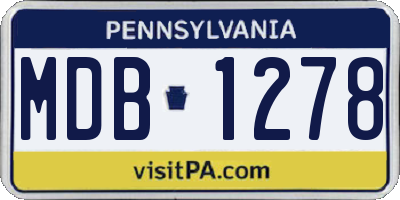 PA license plate MDB1278