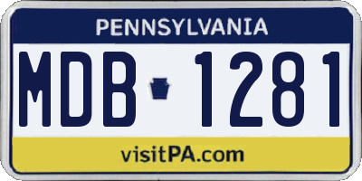 PA license plate MDB1281