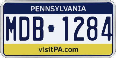 PA license plate MDB1284