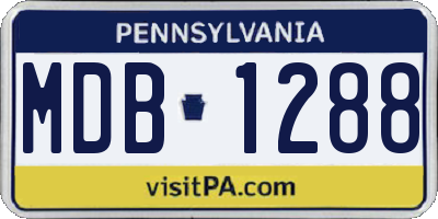PA license plate MDB1288