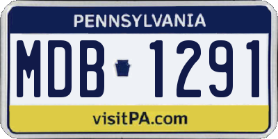 PA license plate MDB1291