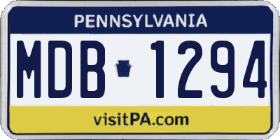 PA license plate MDB1294