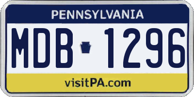 PA license plate MDB1296