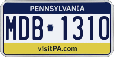 PA license plate MDB1310