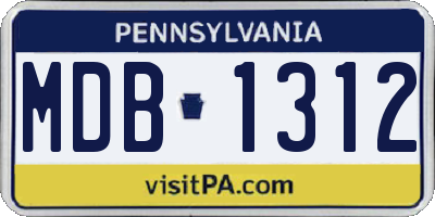 PA license plate MDB1312