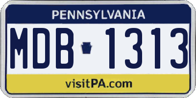 PA license plate MDB1313