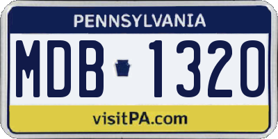 PA license plate MDB1320
