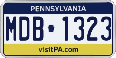 PA license plate MDB1323
