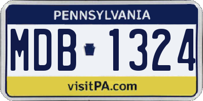 PA license plate MDB1324