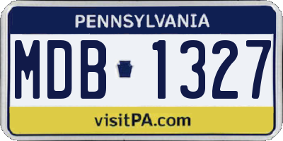 PA license plate MDB1327