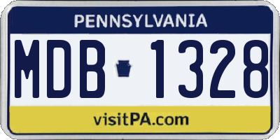 PA license plate MDB1328