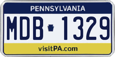 PA license plate MDB1329