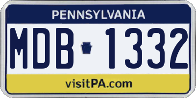 PA license plate MDB1332