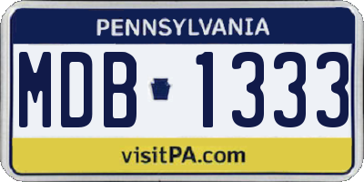 PA license plate MDB1333