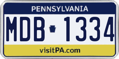 PA license plate MDB1334