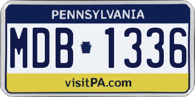 PA license plate MDB1336