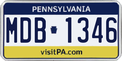 PA license plate MDB1346