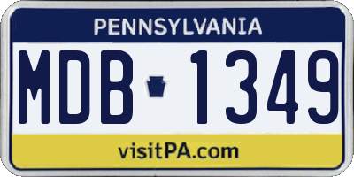 PA license plate MDB1349