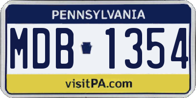 PA license plate MDB1354