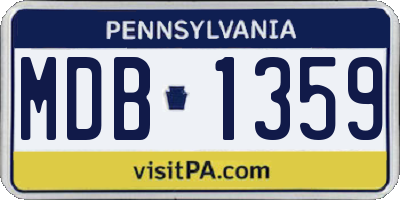 PA license plate MDB1359