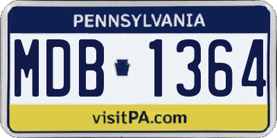 PA license plate MDB1364