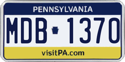 PA license plate MDB1370