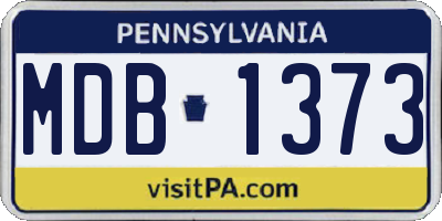 PA license plate MDB1373