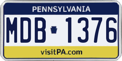 PA license plate MDB1376
